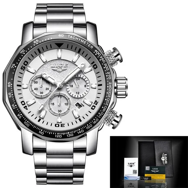 Relogio Masculino 2018 LIGE Mens Watches Top Brand Luxury Fashion Quartz Clock Men's All Steel Waterproof Sport Military Watch