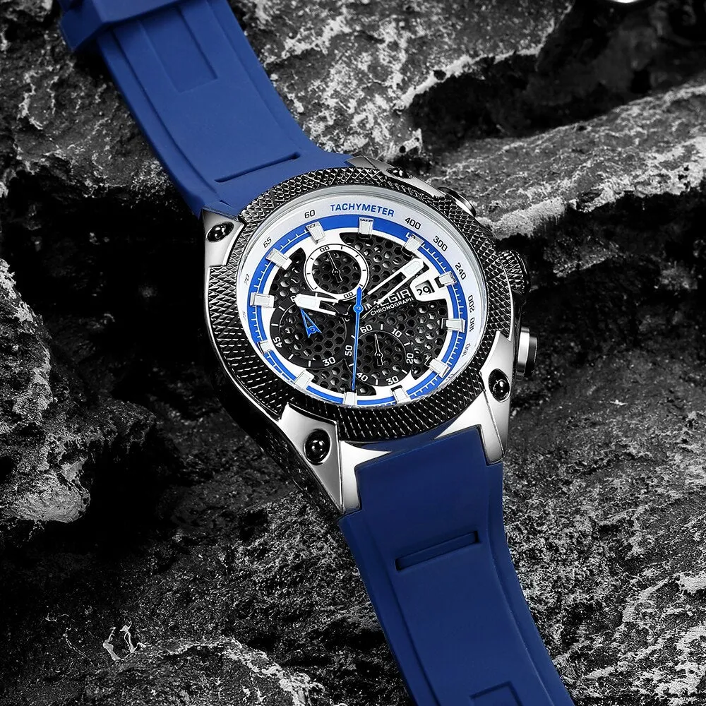 Relogio MEGIR New Sport Men Watch Famous Luxury Brand Chronograph Military Fashion Men&#39;s Silicone Quartz Clock Men Watches