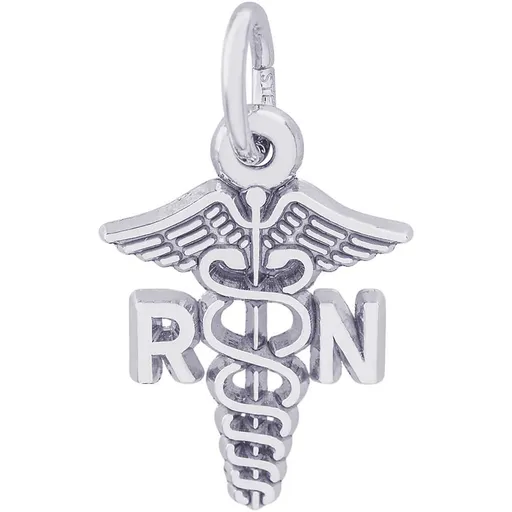 Rembrandt Charms Sterling Silver RN Caduceus Charm