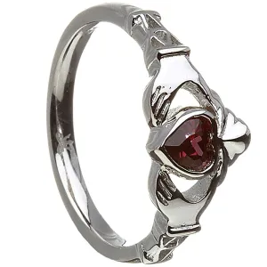 Retired JUNE Birthstone Silver Claddagh Ring LS-BSRV2-6