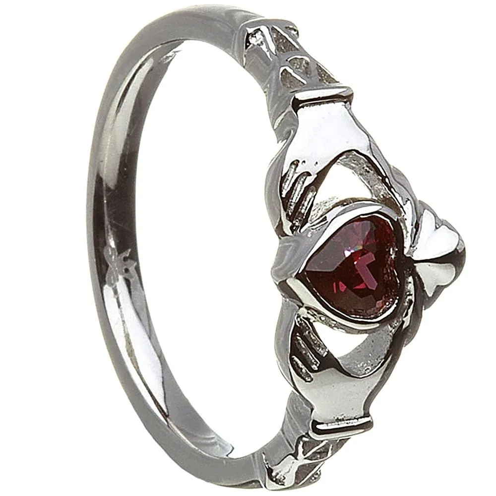 Retired JUNE Birthstone Silver Claddagh Ring LS-BSRV2-6