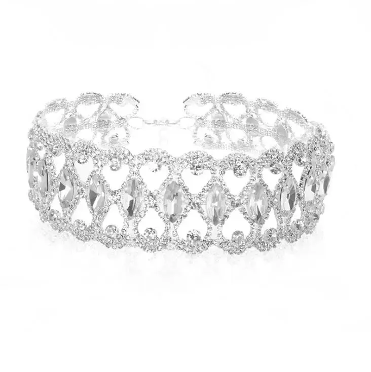Rhinestone Choker Necklace Statement Necklaces For Women Big Fashion Necklace Collar Party Chunky
