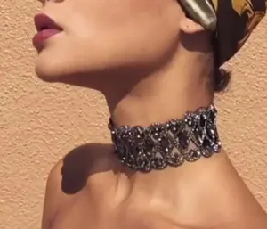 Rhinestone Choker Necklace Statement Necklaces For Women Big Fashion Necklace Collar Party Chunky