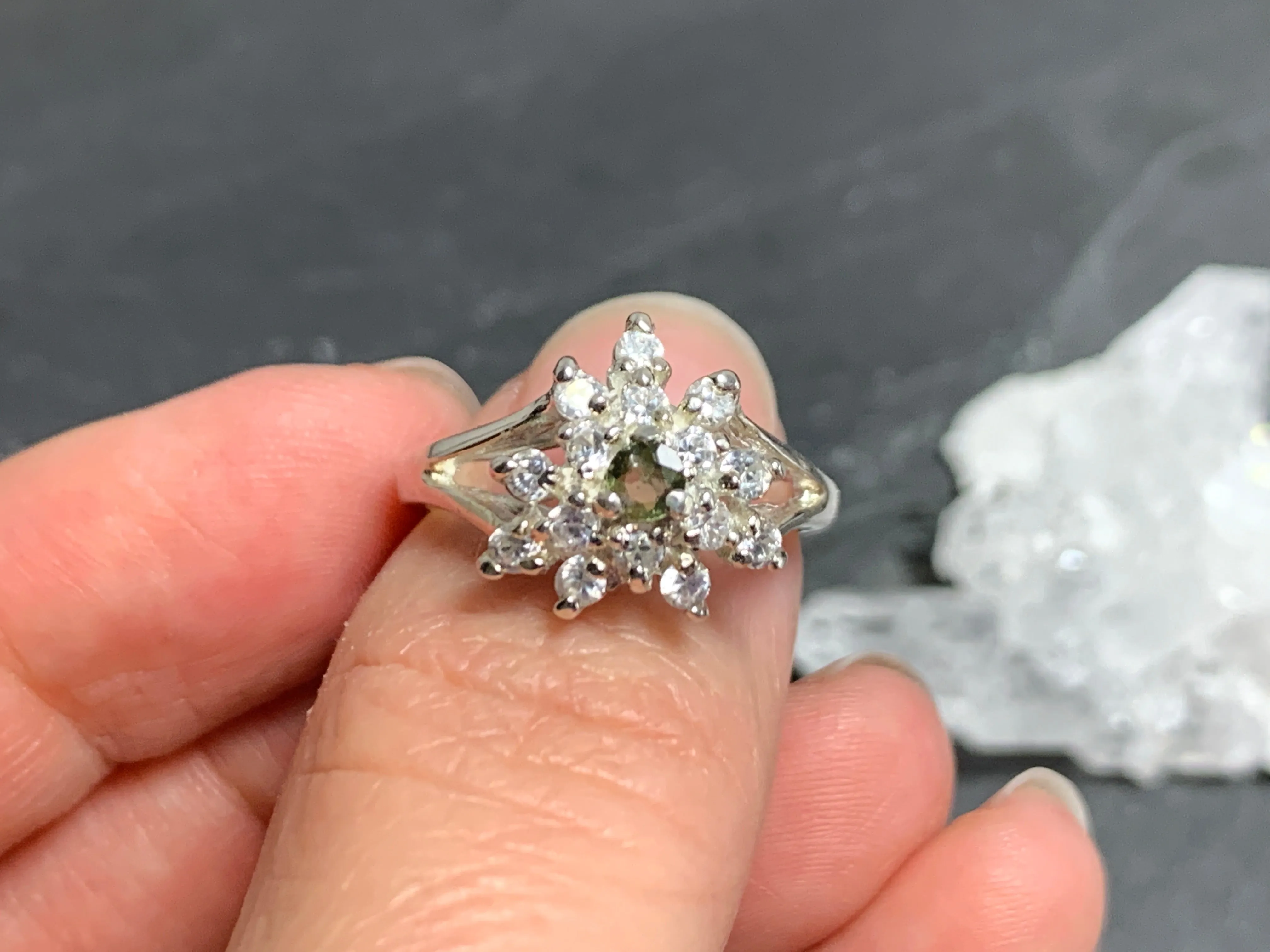 Ring with Moldavite