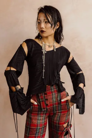 RINGS OF SATURN Pleated Top