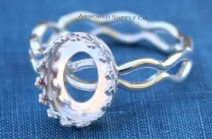 Ripple Ring Oval Crown Bezel Cup Ring blank Setting