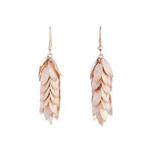 Rose Gold Layered Leaves Earrings