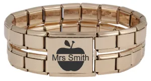 Rose Gold Megalink Teacher Italian Charm Bracelet 2