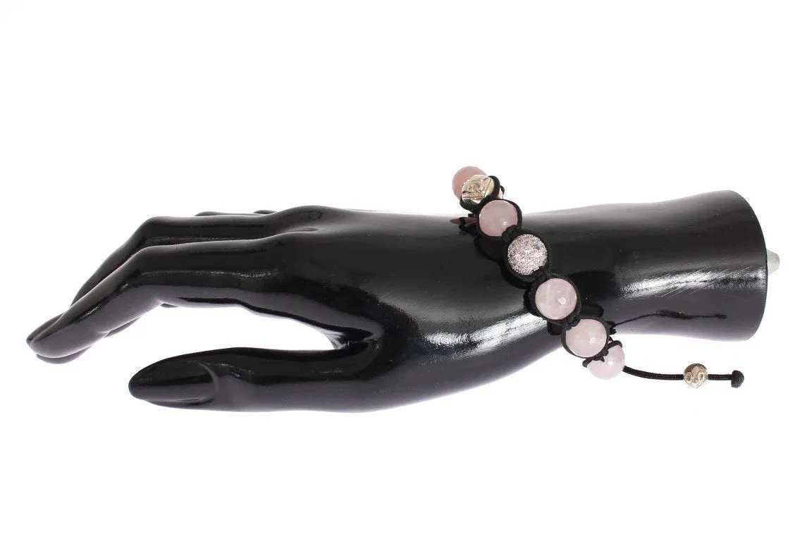 Rose Quartz CZ 925 Silver Bracelet