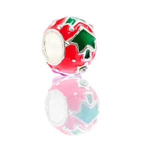 Round Christmas Tree European Bead Compatible for Most European Snake Chain Bracelet