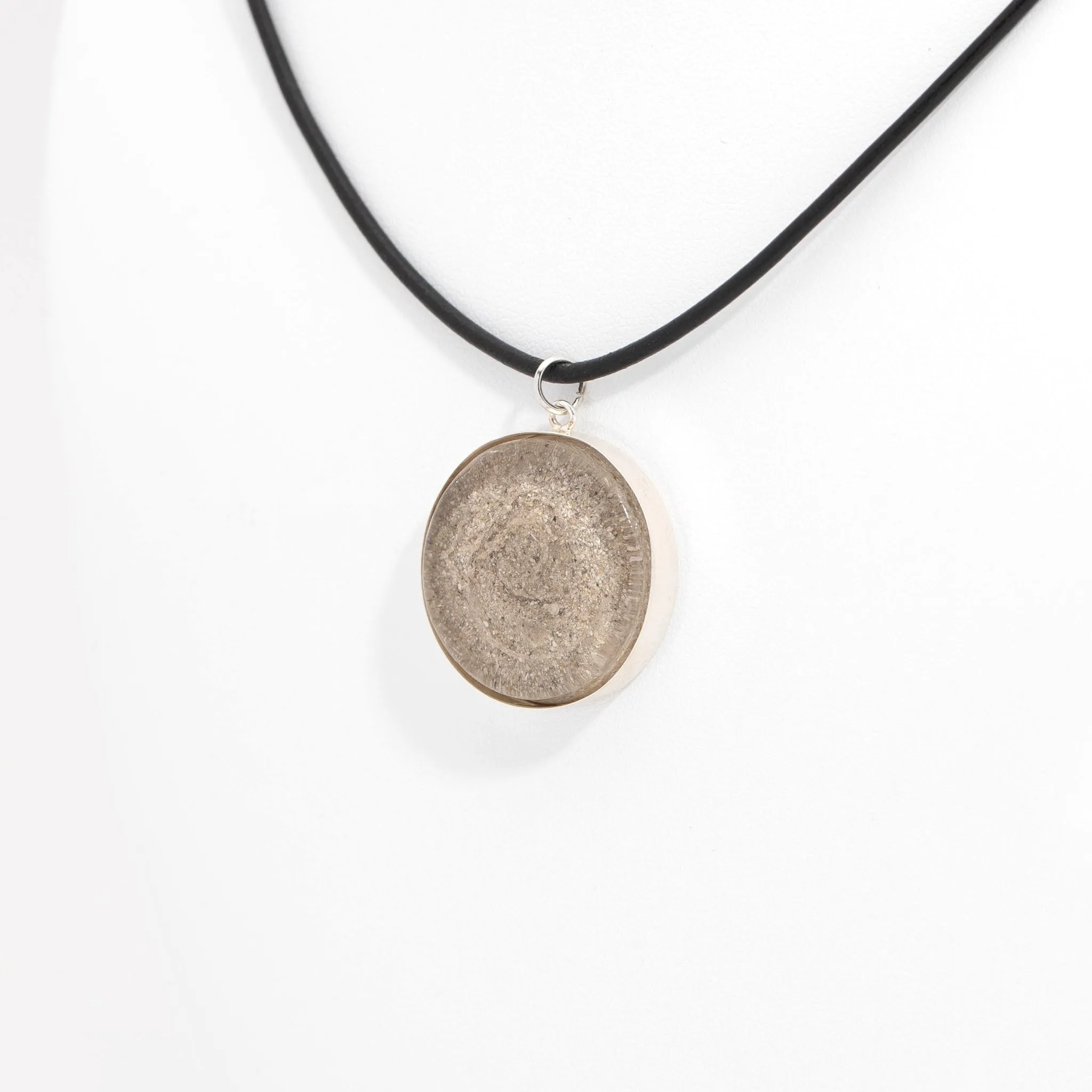 Round Resin Pendant Memorial Necklace | Cremation Jewelry | Coastal