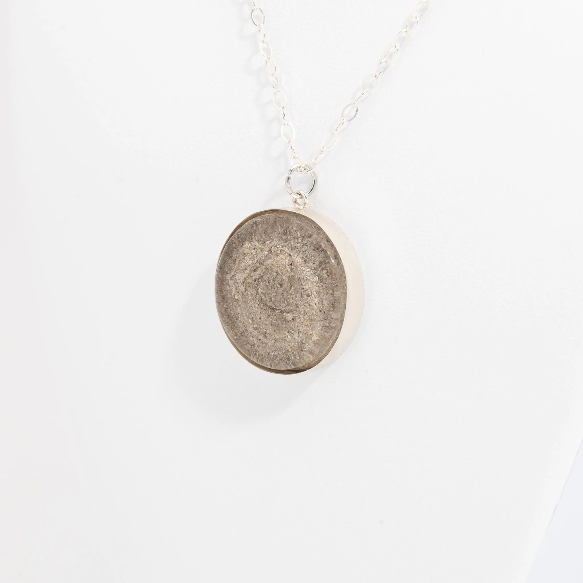 Round Resin Pendant Memorial Necklace | Cremation Jewelry | Coastal