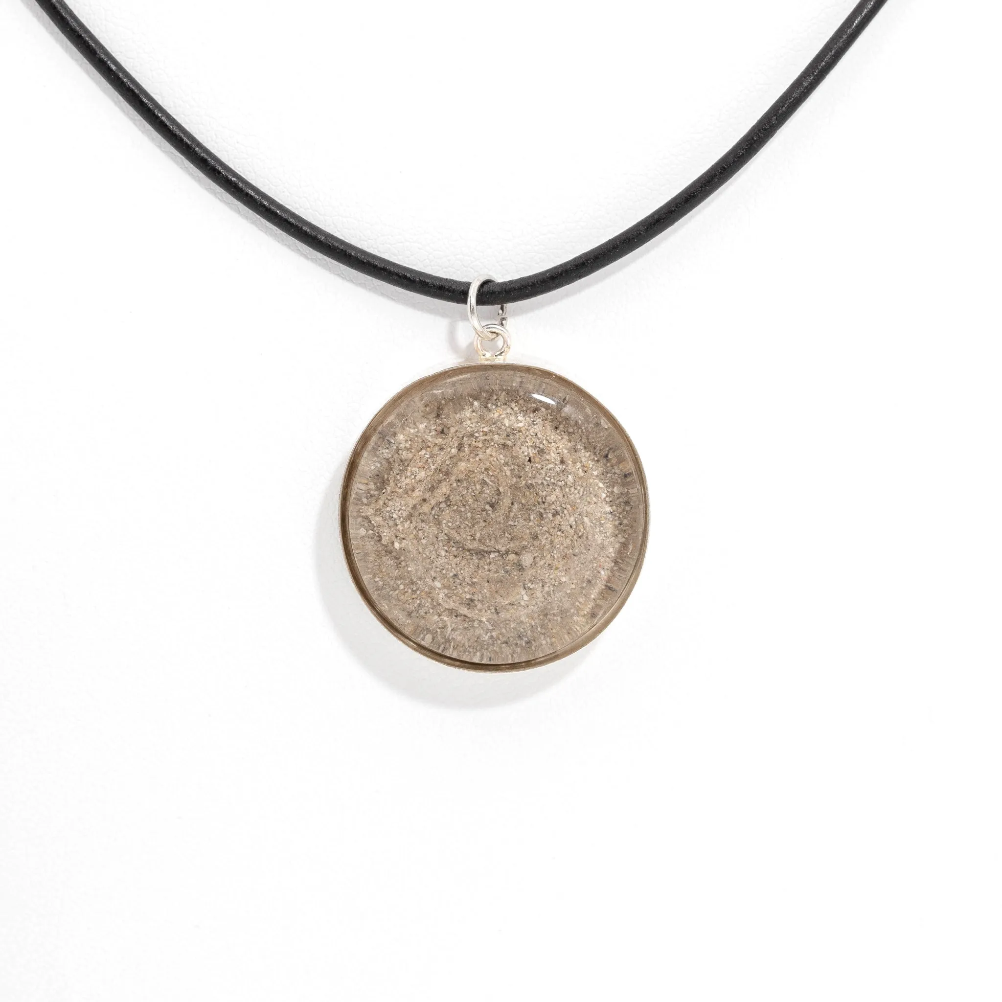 Round Resin Pendant Memorial Necklace | Cremation Jewelry | Coastal