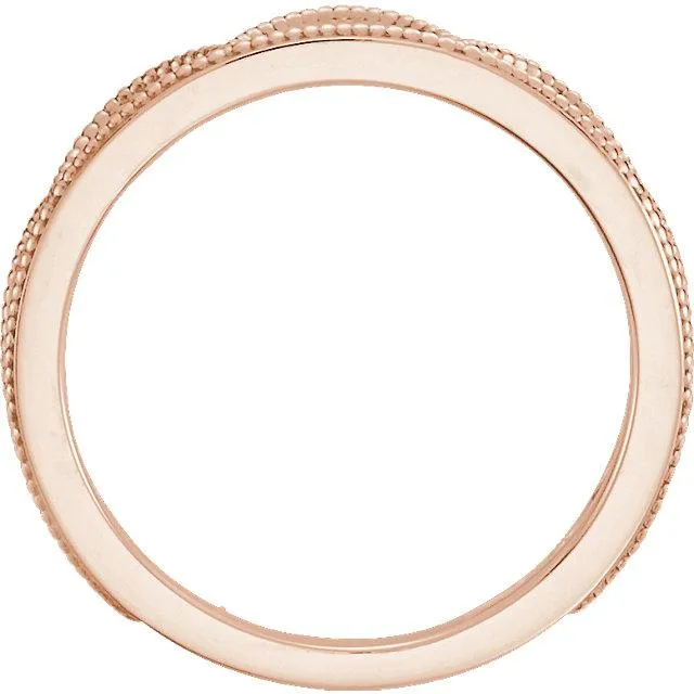 Royal Milgrain Crown Stackable Band