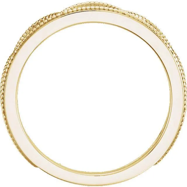 Royal Milgrain Crown Stackable Band
