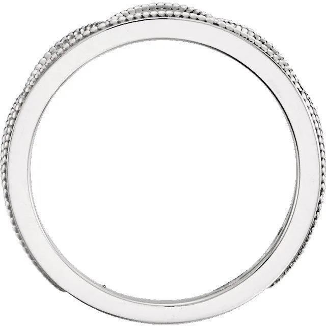 Royal Milgrain Crown Stackable Band