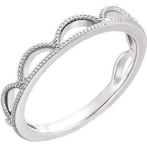 Royal Milgrain Crown Stackable Band