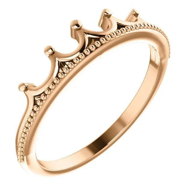 Royal Petite Crown with Milgrain Stackable Band