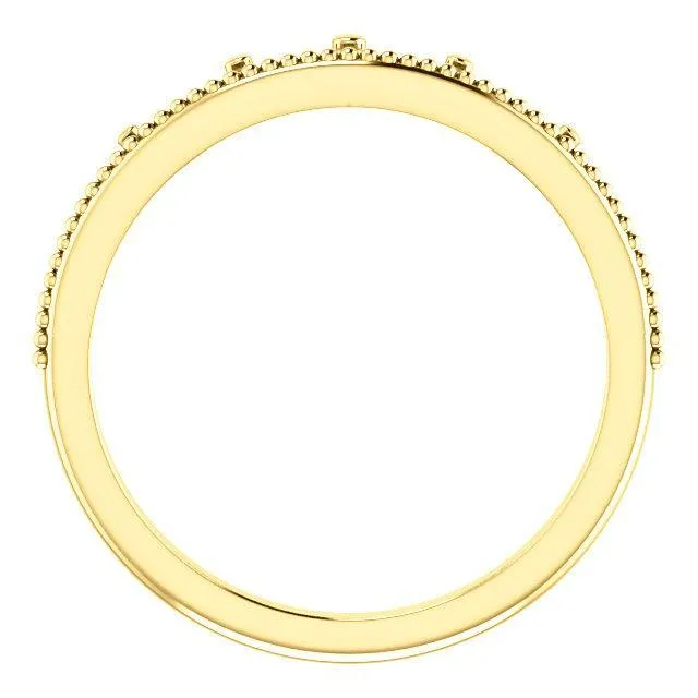 Royal Petite Crown with Milgrain Stackable Band