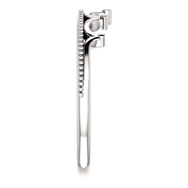 Royal Petite Crown with Milgrain Stackable Band
