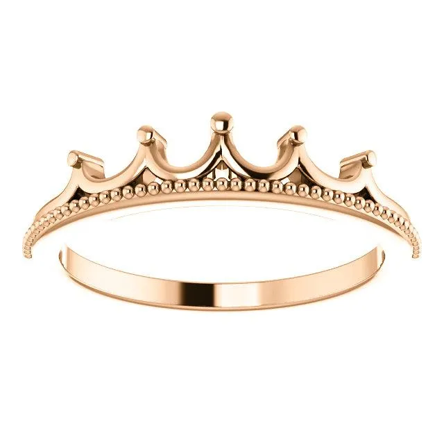 Royal Petite Crown with Milgrain Stackable Band