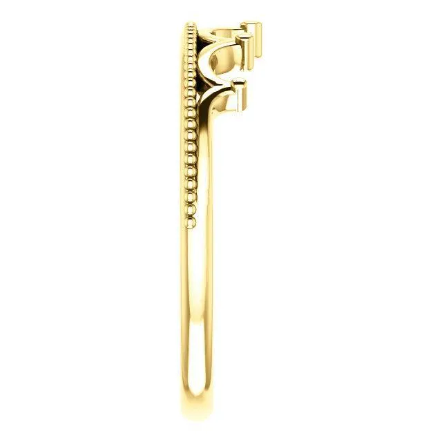 Royal Petite Crown with Milgrain Stackable Band