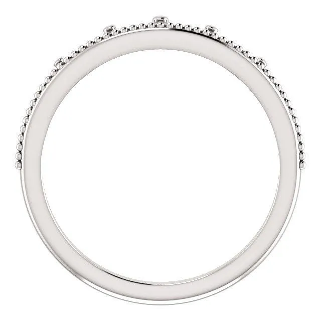Royal Petite Crown with Milgrain Stackable Band