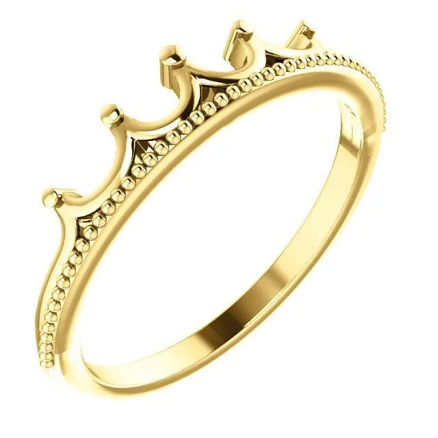 Royal Petite Crown with Milgrain Stackable Band