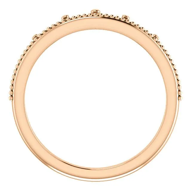 Royal Petite Crown with Milgrain Stackable Band