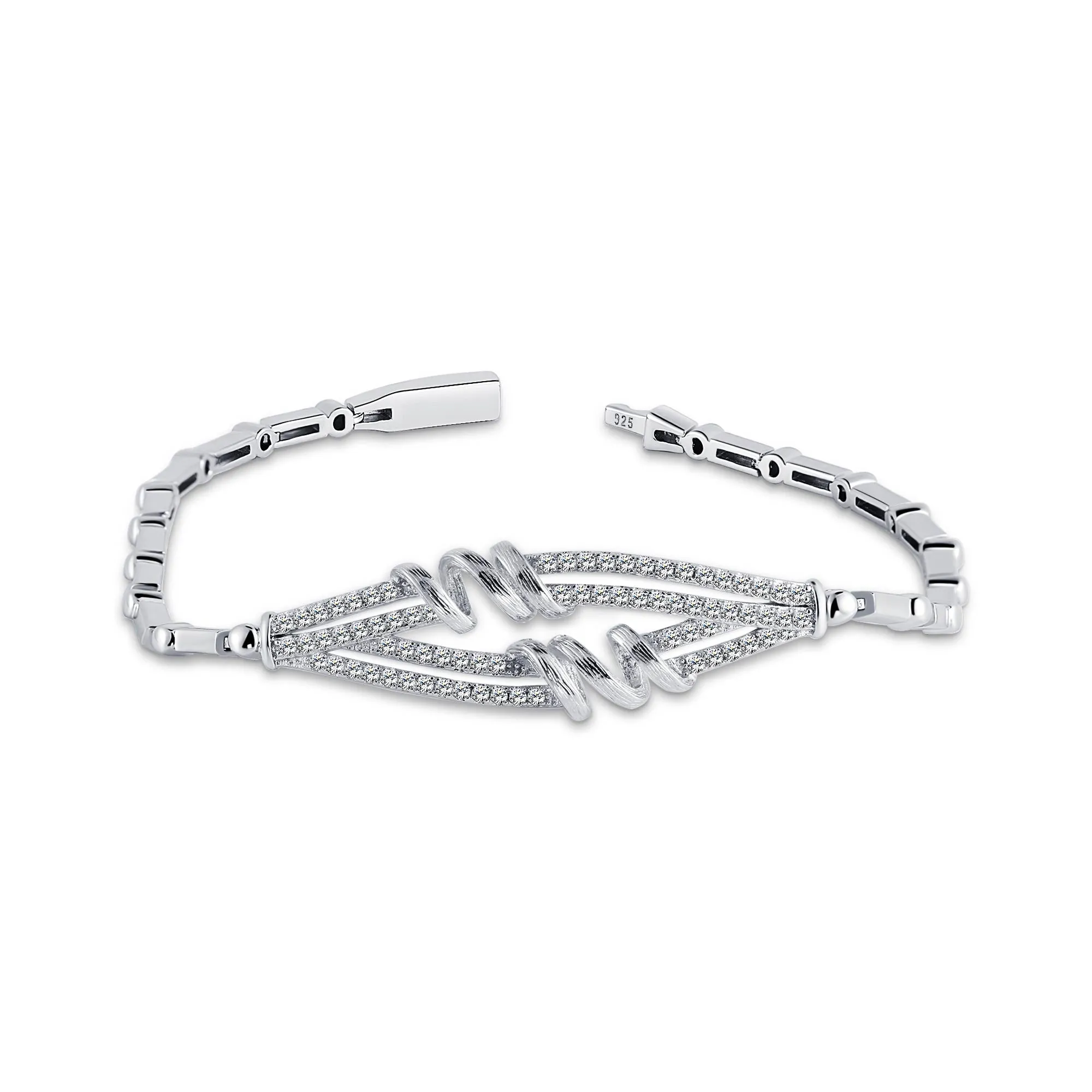 Royal Silver Twisted Tennis Bracelet