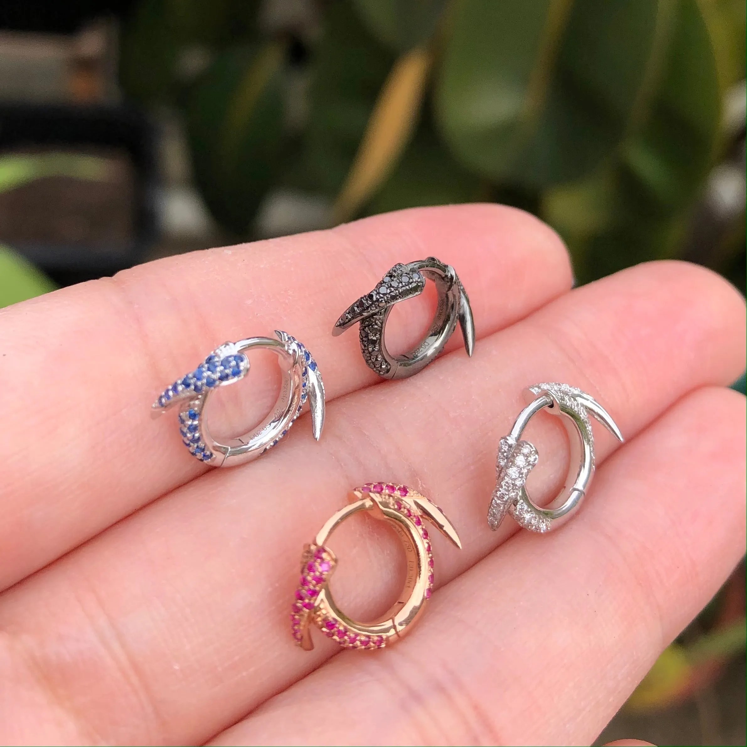 Ruby Spike Hoop Earrings