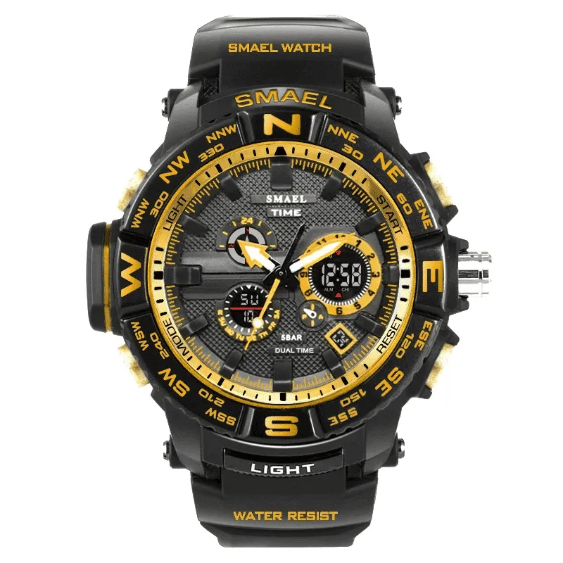 Rugged Watches for Men with Dual Digital and Analogue Display