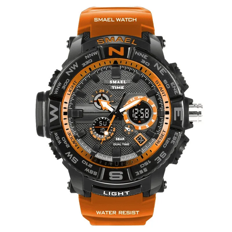 Rugged Watches for Men with Dual Digital and Analogue Display