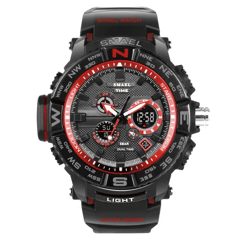 Rugged Watches for Men with Dual Digital and Analogue Display