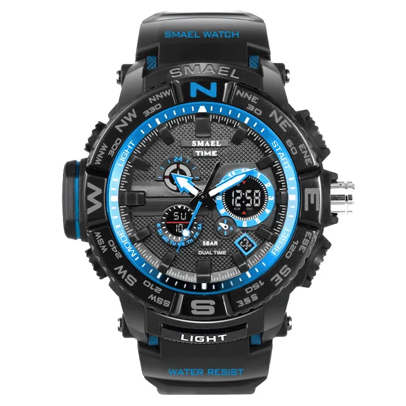 Rugged Watches for Men with Dual Digital and Analogue Display
