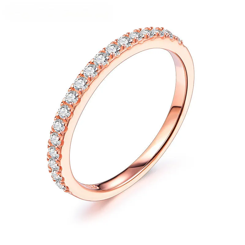 S925 Silver Jewelry Sterling Silver Ring Moissanite Ring Jewelry Fashion Simple Senior