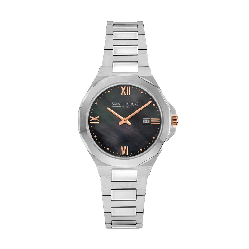 Saint Honore Matignon Women's Black MOP Dial Silver Watch