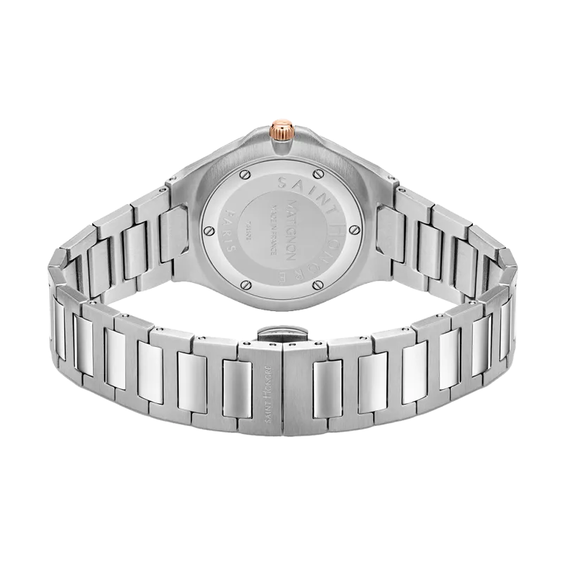 Saint Honore Matignon Women's Black MOP Dial Silver Watch