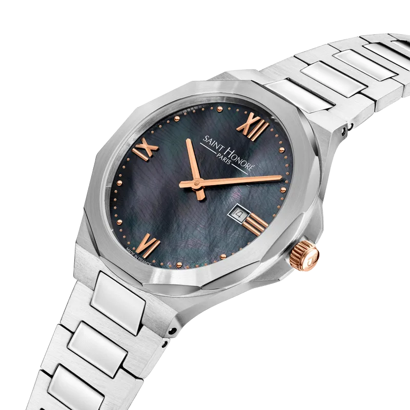 Saint Honore Matignon Women's Black MOP Dial Silver Watch