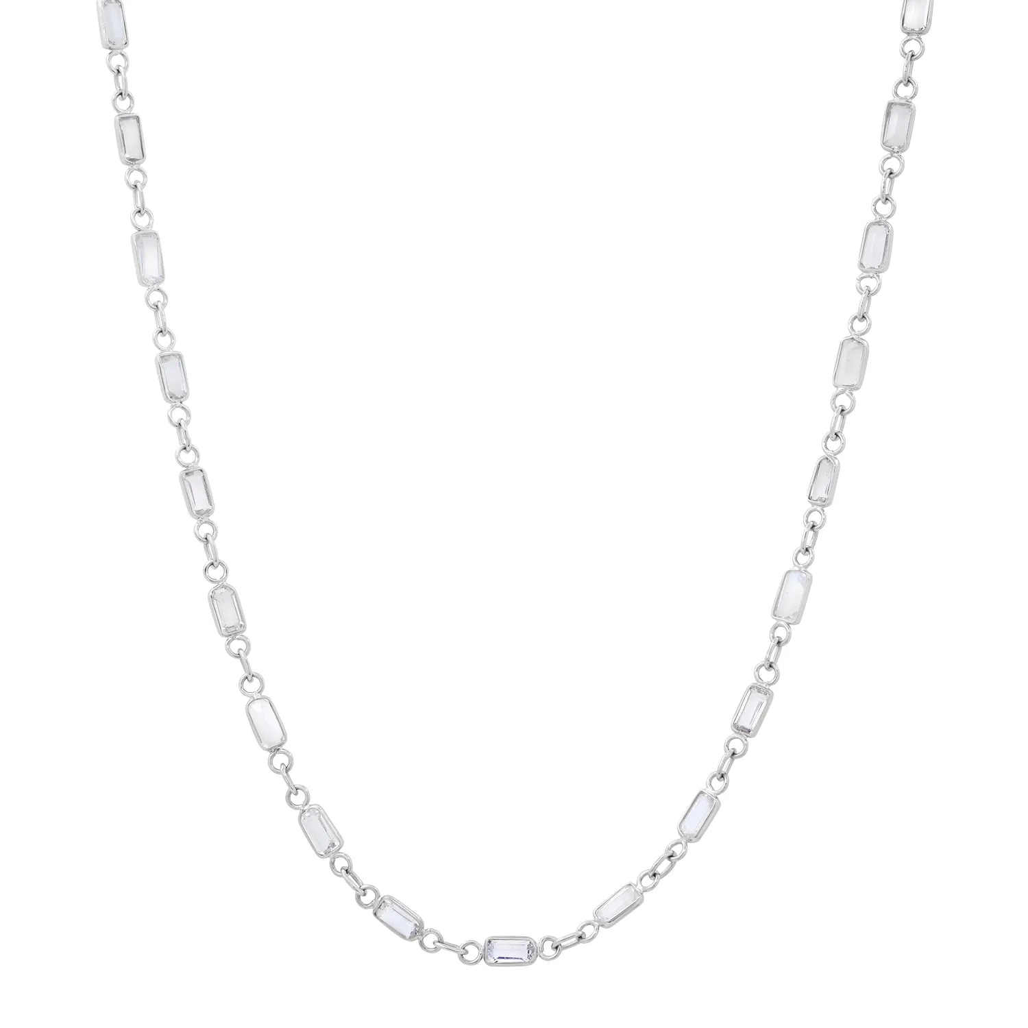 Semiprecious Bezel Set Gemstone Necklace