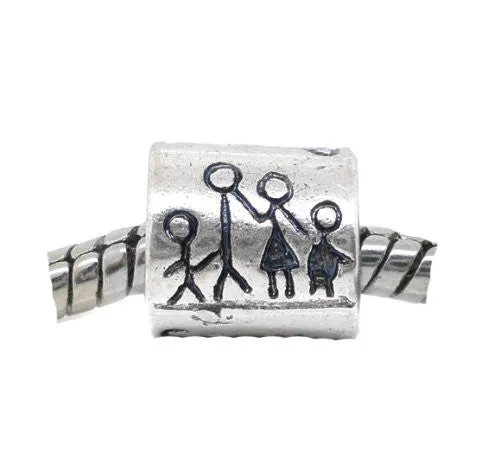 Set of Three (3) Mother's Day Charms for Snake Chain Charm Bracelet