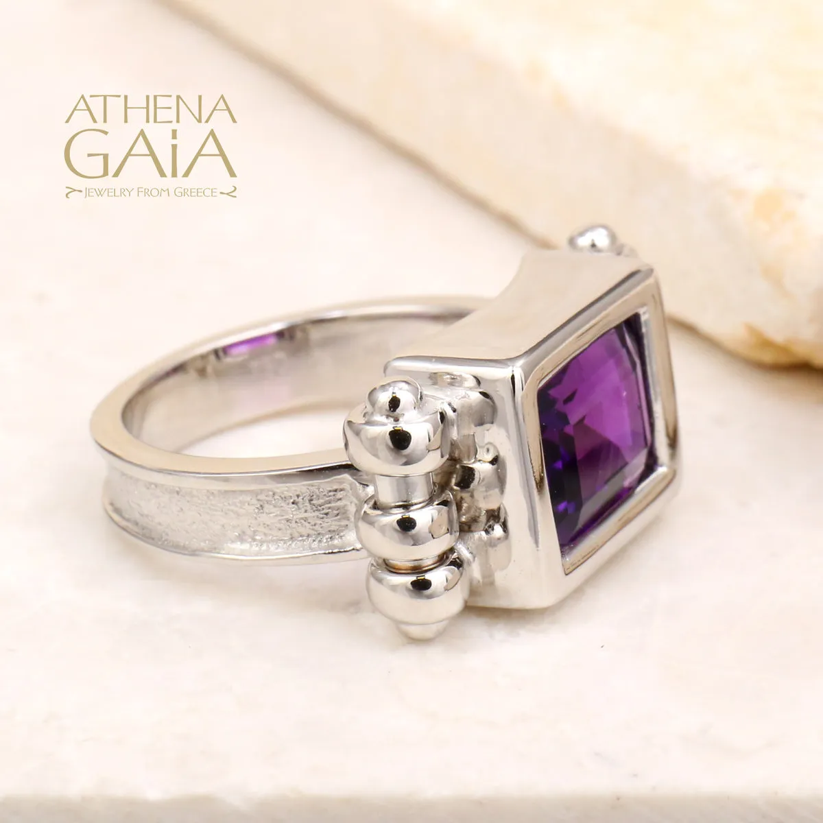 Shadow and Light Amethyst Ring