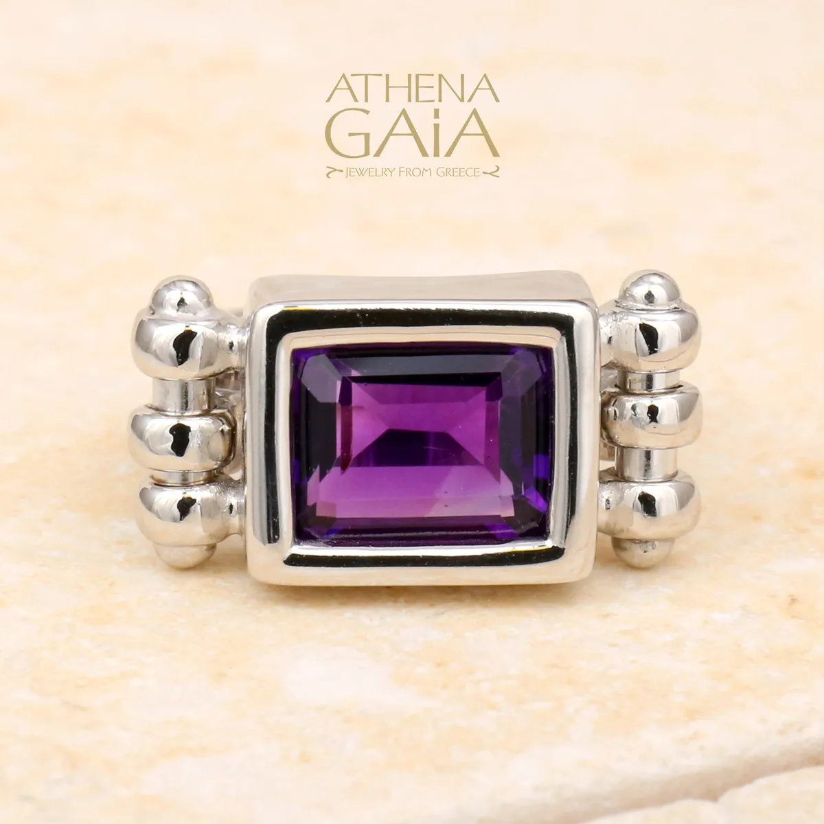 Shadow and Light Amethyst Ring