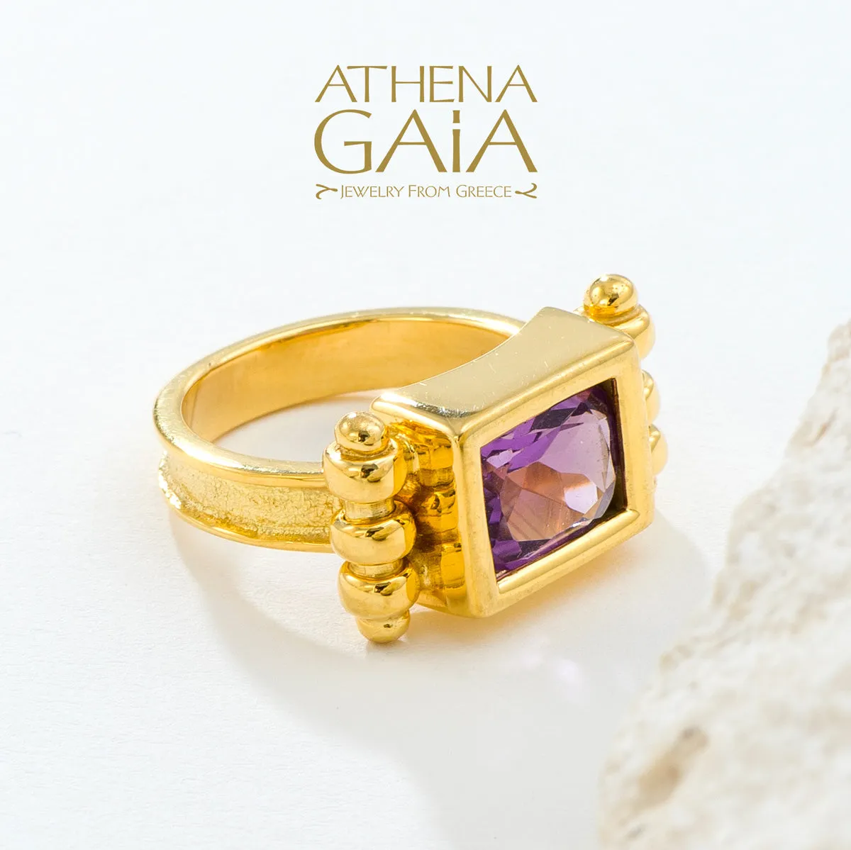 Shadow and Light Amethyst Ring