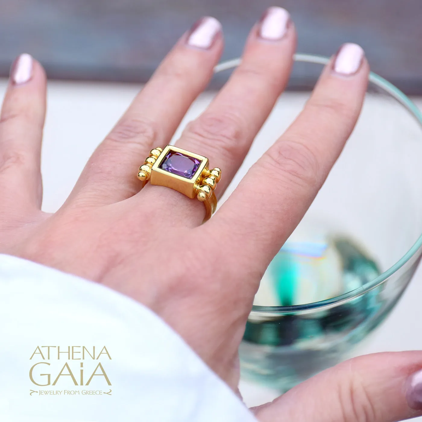 Shadow and Light Amethyst Ring