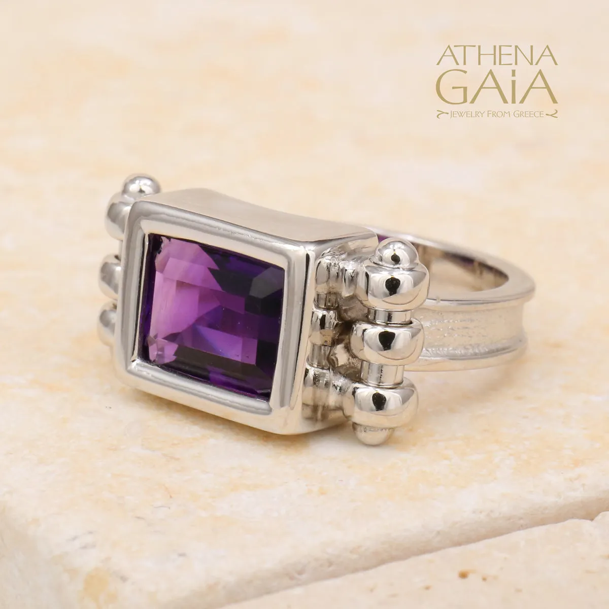 Shadow and Light Amethyst Ring