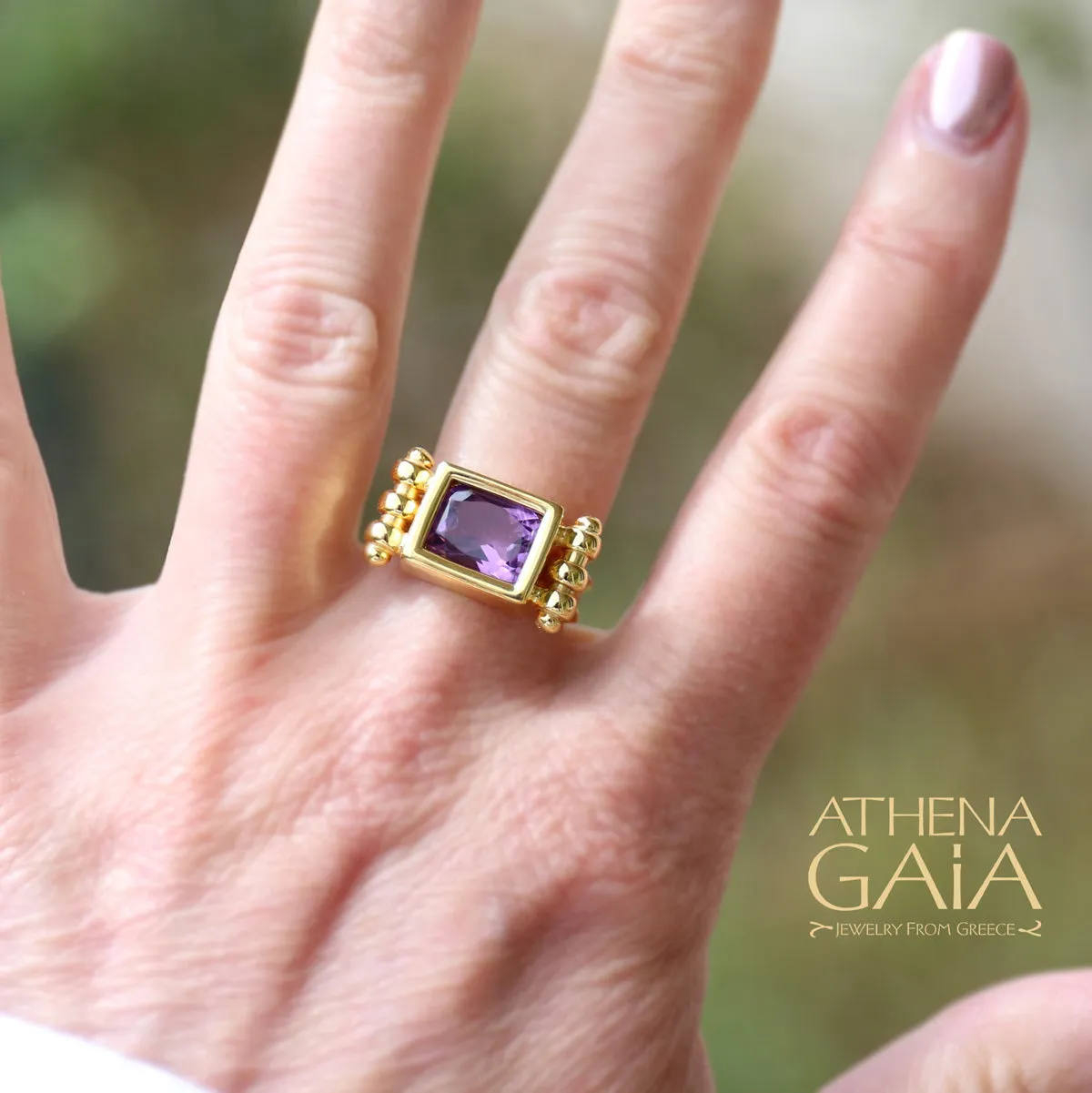 Shadow and Light Amethyst Ring