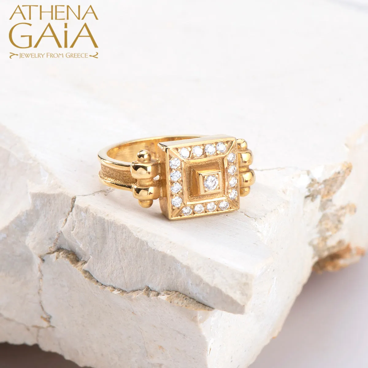 Shadow and Light Small Diamond Ring