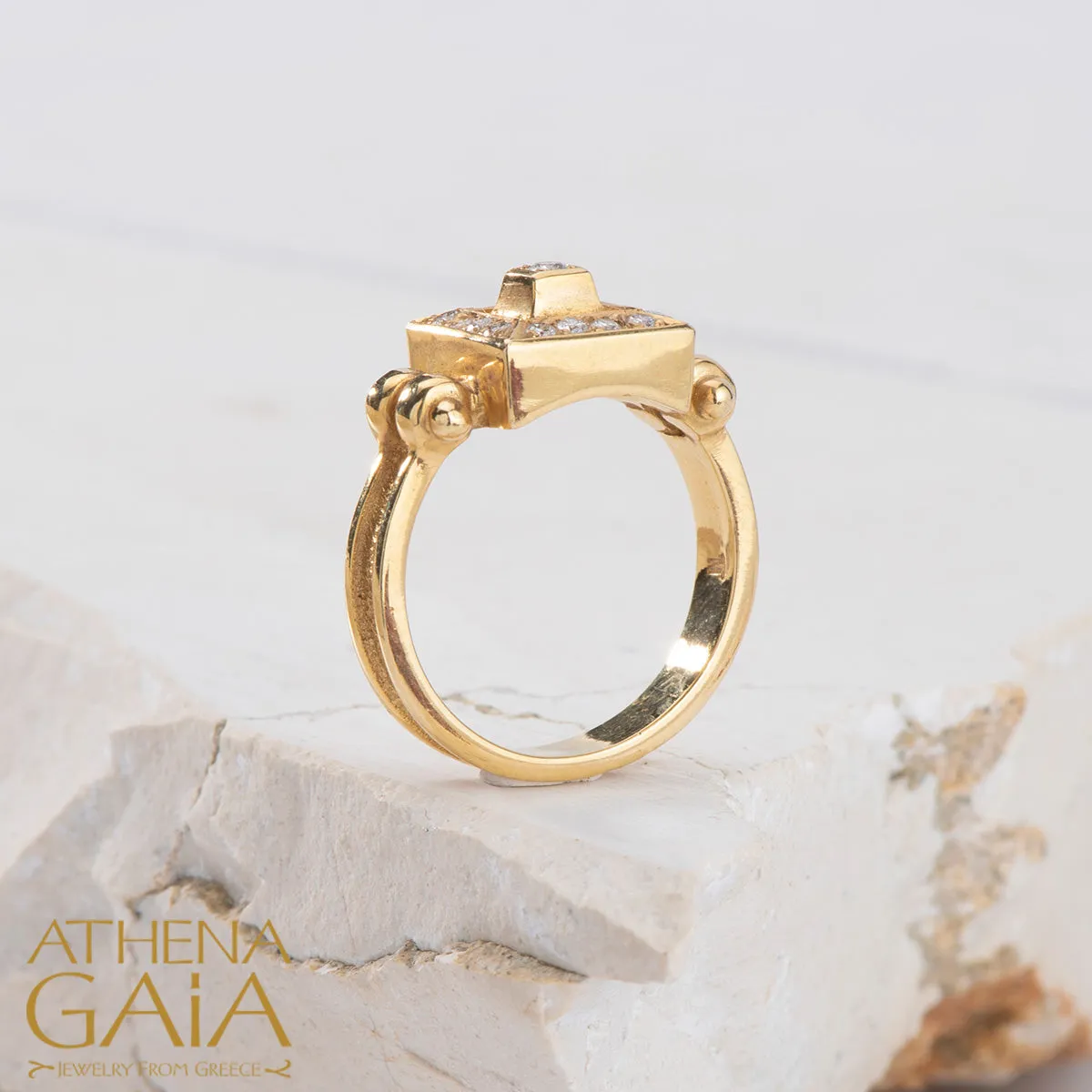 Shadow and Light Small Diamond Ring
