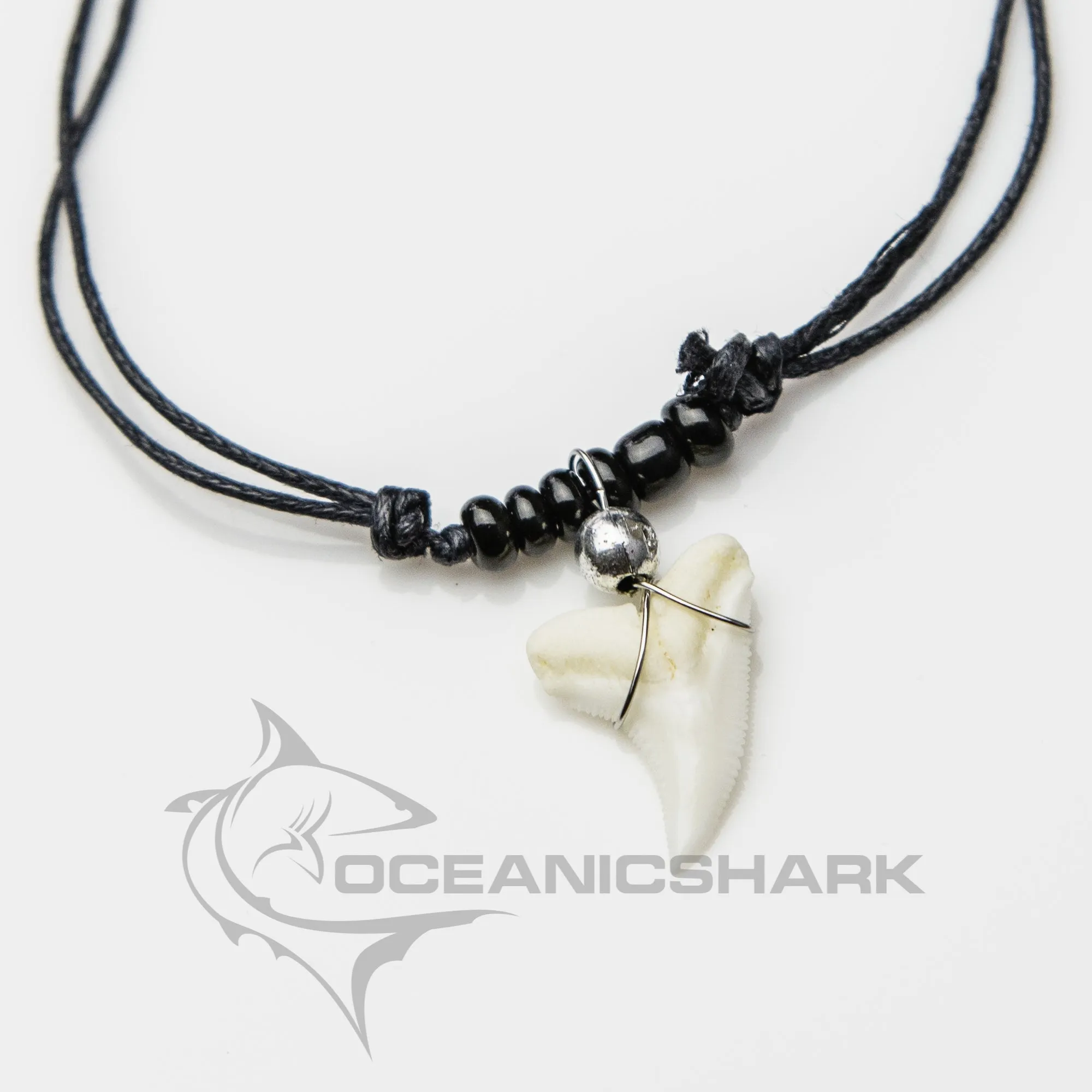 Shark Tooth Necklaces Black 40 pcs Bulk c2